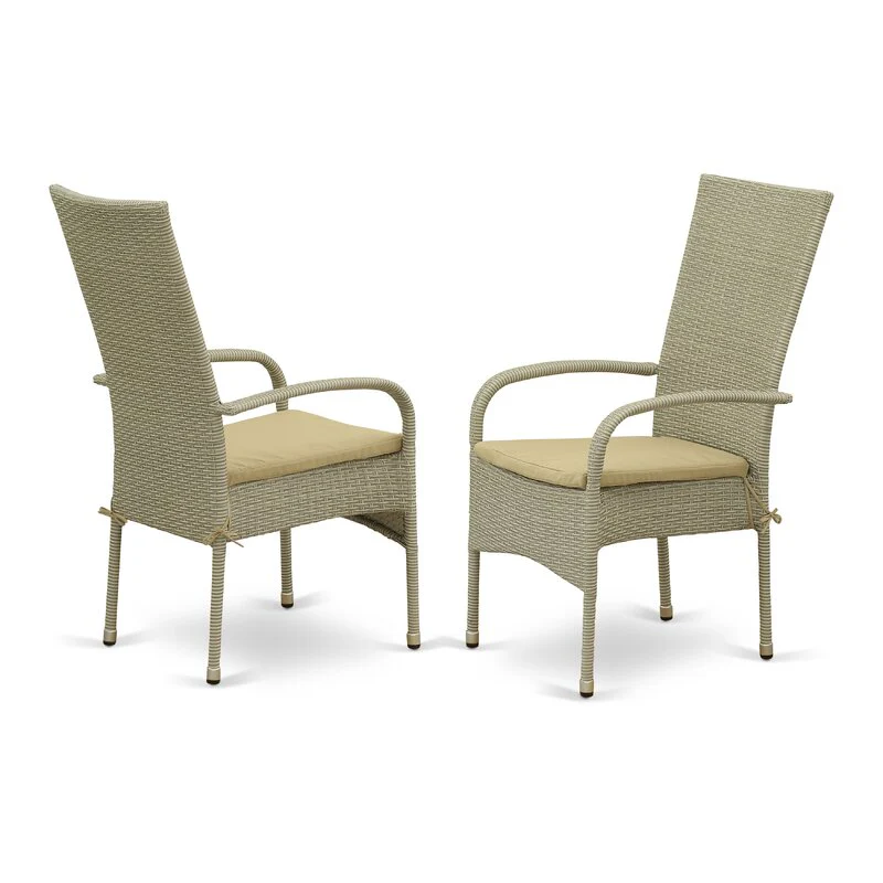 Alessandro Outdoor Patio Dining Set 4 Chairs and 1 Table (Cream) - Image 3