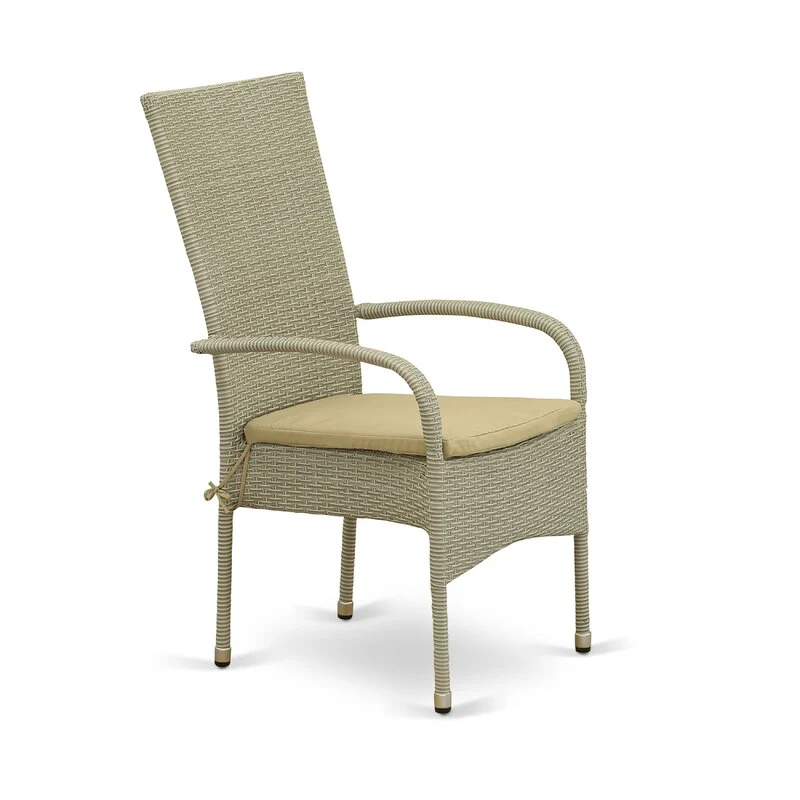 Alessandro Outdoor Patio Dining Set 4 Chairs and 1 Table (Cream) - Image 4