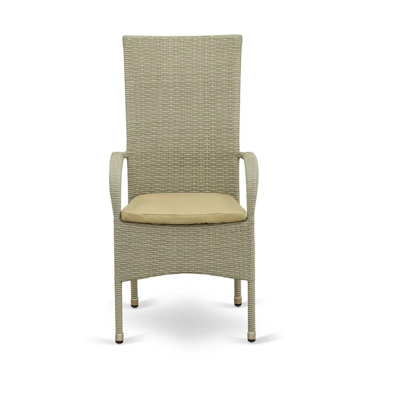 Alessandro Outdoor Patio Dining Set 4 Chairs and 1 Table (Cream) - Image 5