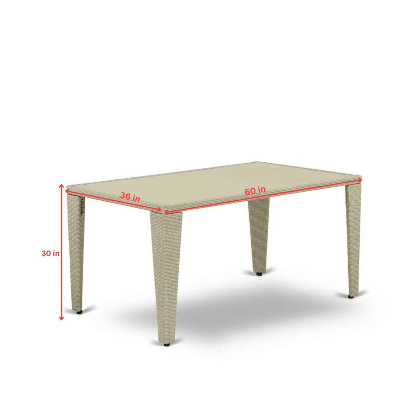 Alessandro Outdoor Patio Dining Set 4 Chairs and 1 Table (Cream) - Image 8