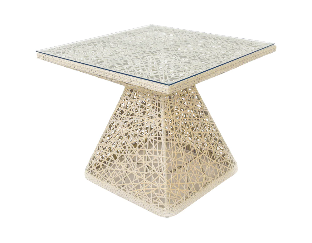 Buratti Outdoor Patio Dining Set 4 Chairs and 1 Table (Beige) - Image 3