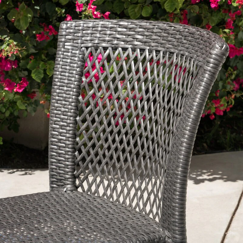 Coco Outdoor Patio Dining Set 4 Chairs and 1 Table (Brown) - Image 3