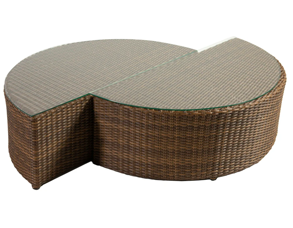 Rossi Outdoor Patio Round Sofa Set 8 Seater , 1 Side table and 2 Center Table (Brown) - Image 3