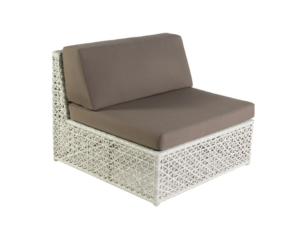 Ludovica Outdoor Patio Sofa Set 6 Seater , 1 Footstool , 1 Side table and 1 Center Table (White) - Image 3