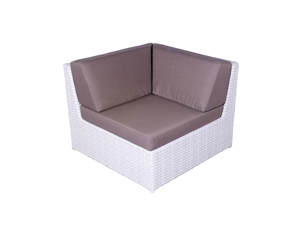 Ferri Outdoor Patio Sofa Set 6 Seater , 1 Footstool , 1 Side table and 1 Center Table (White) - Image 3