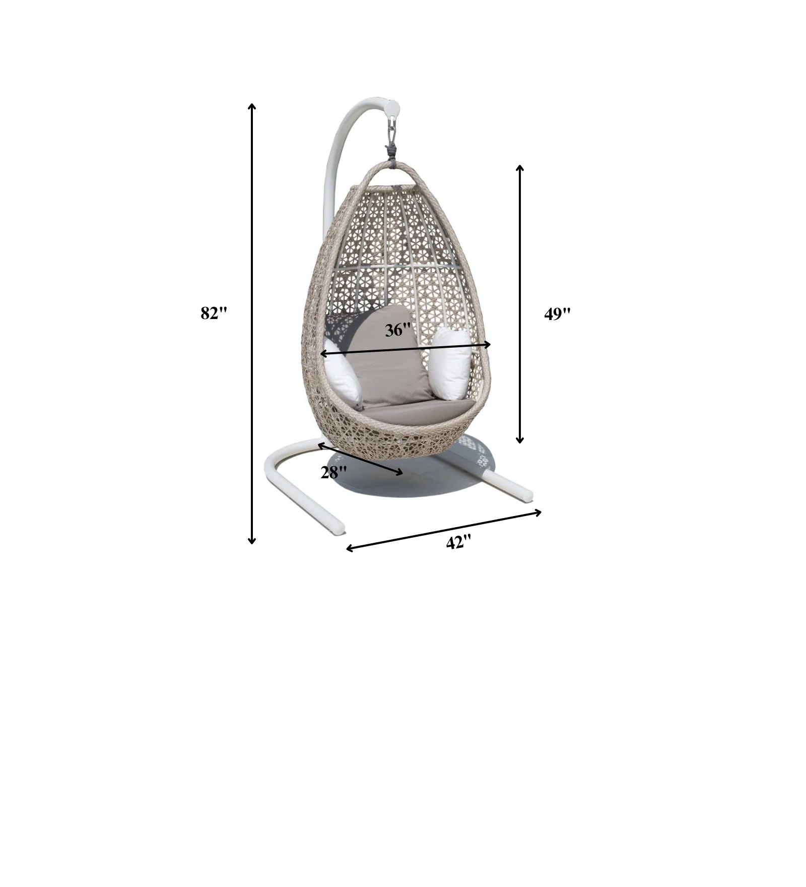 Lorenzo Single Seater Hanging Swing With Stand For Balcony , Garden Swing (Silver) - Image 6