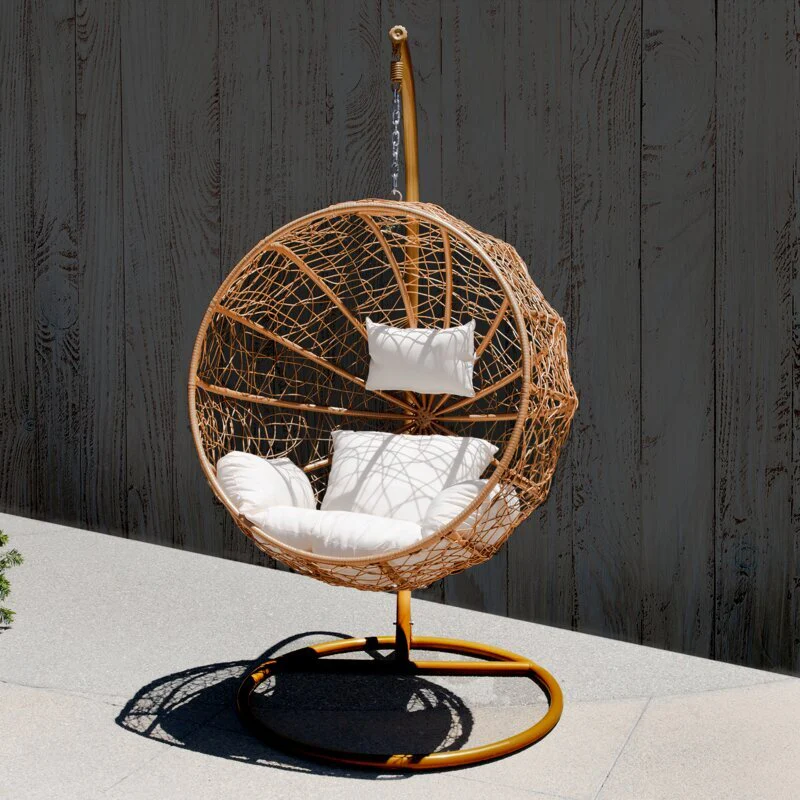 Marino Single Seater Hanging Swing With Stand For Balcony , Garden Swing (Honey) - Image 3