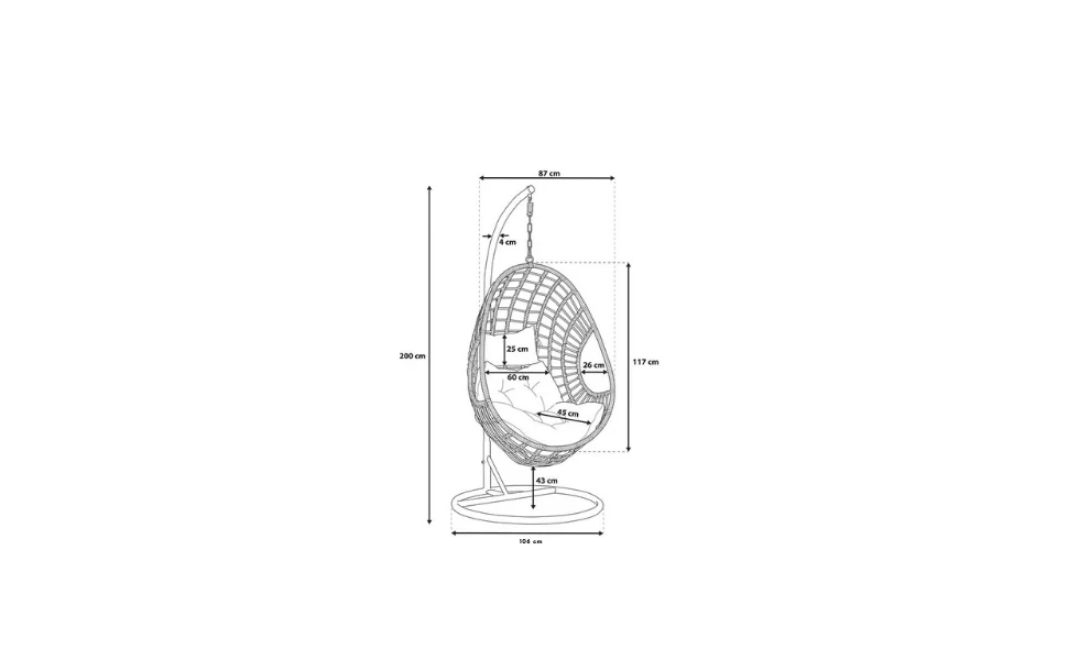 Altera Single Seater Hanging Swing With Stand For Balcony , Garden Swing (Silver) - Image 4