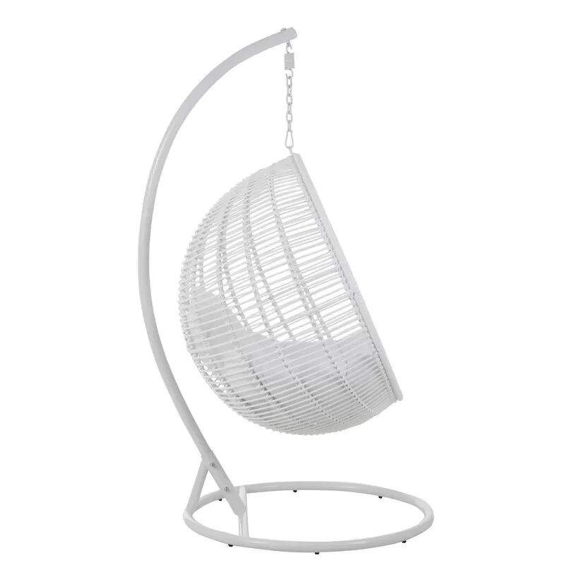 Donato Single Seater Hanging Swing With Stand For Balcony , Garden Swing (White) - Image 3