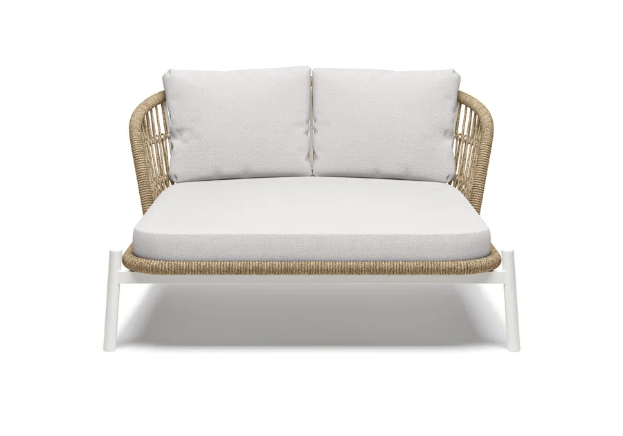 Ecer Outdoor Poolside Sunbed With Cushion Daybed Braided & Rope - Image 4