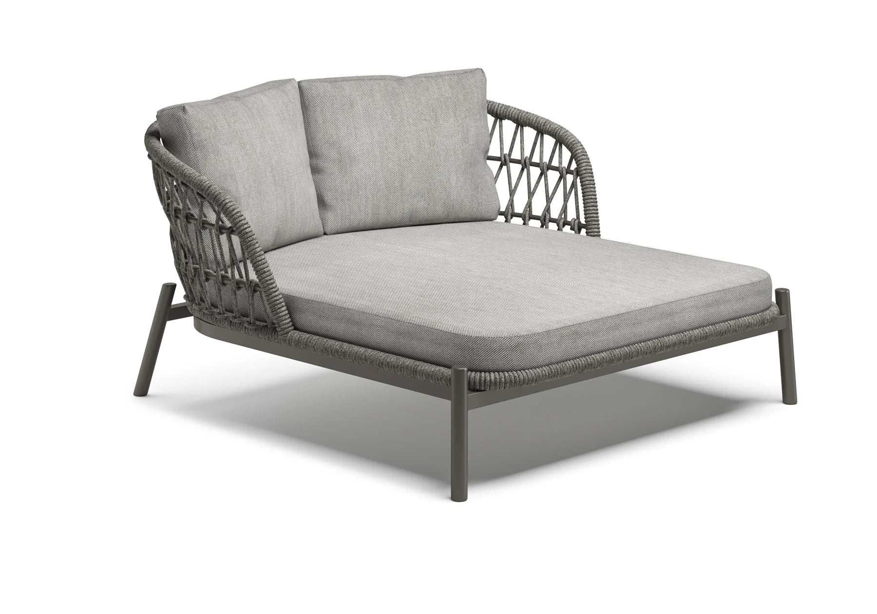 Ecer Outdoor Poolside Sunbed With Cushion Daybed Braided & Rope - Image 5