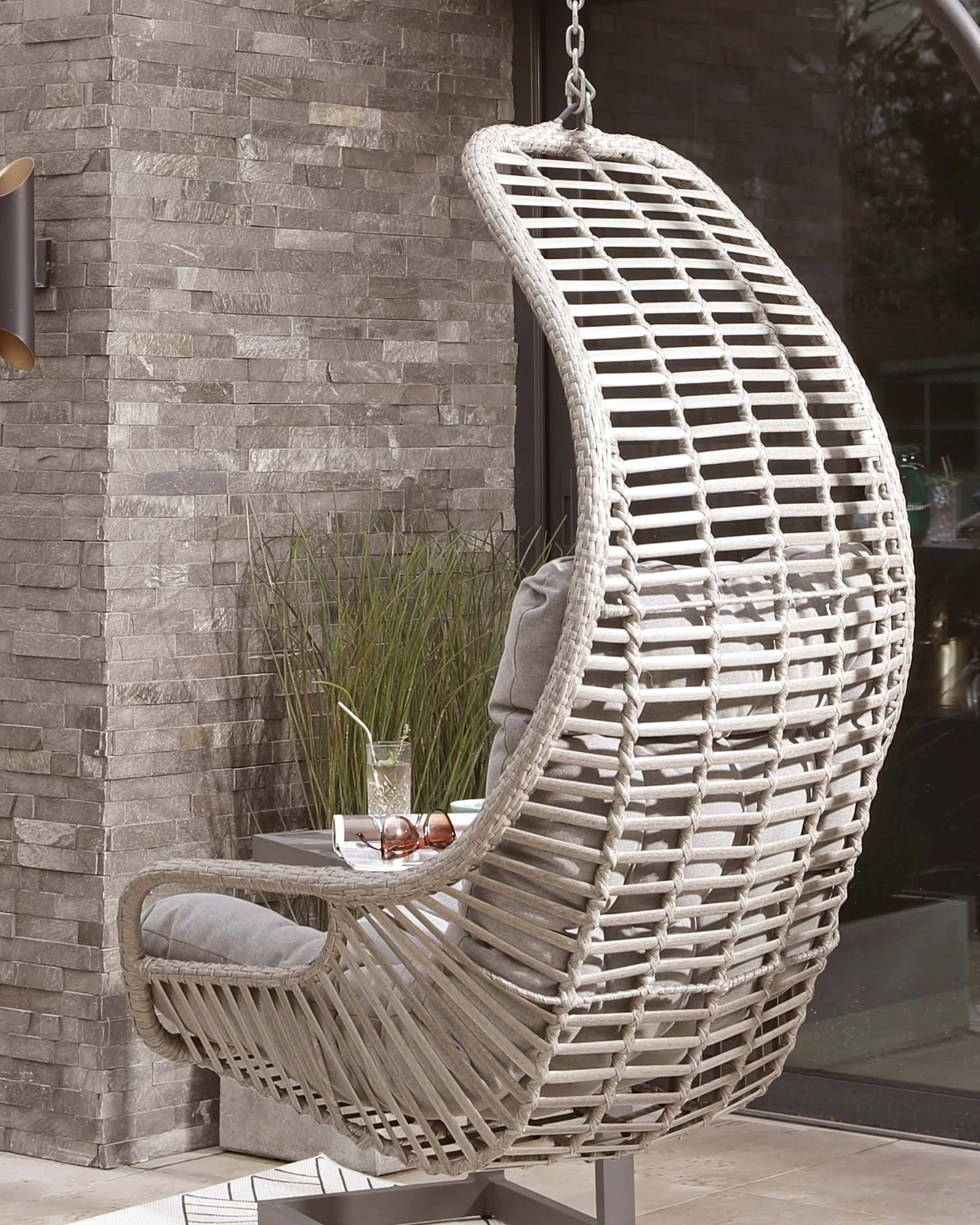 Edmondo Single Seater Hanging Swing With Stand For Balcony , Garden Swing (Grey) - Image 2