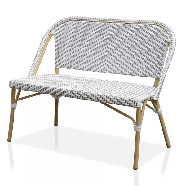 Edoardo Wicker 2 Seater Garden Bench for Outdoor Park - Image 3