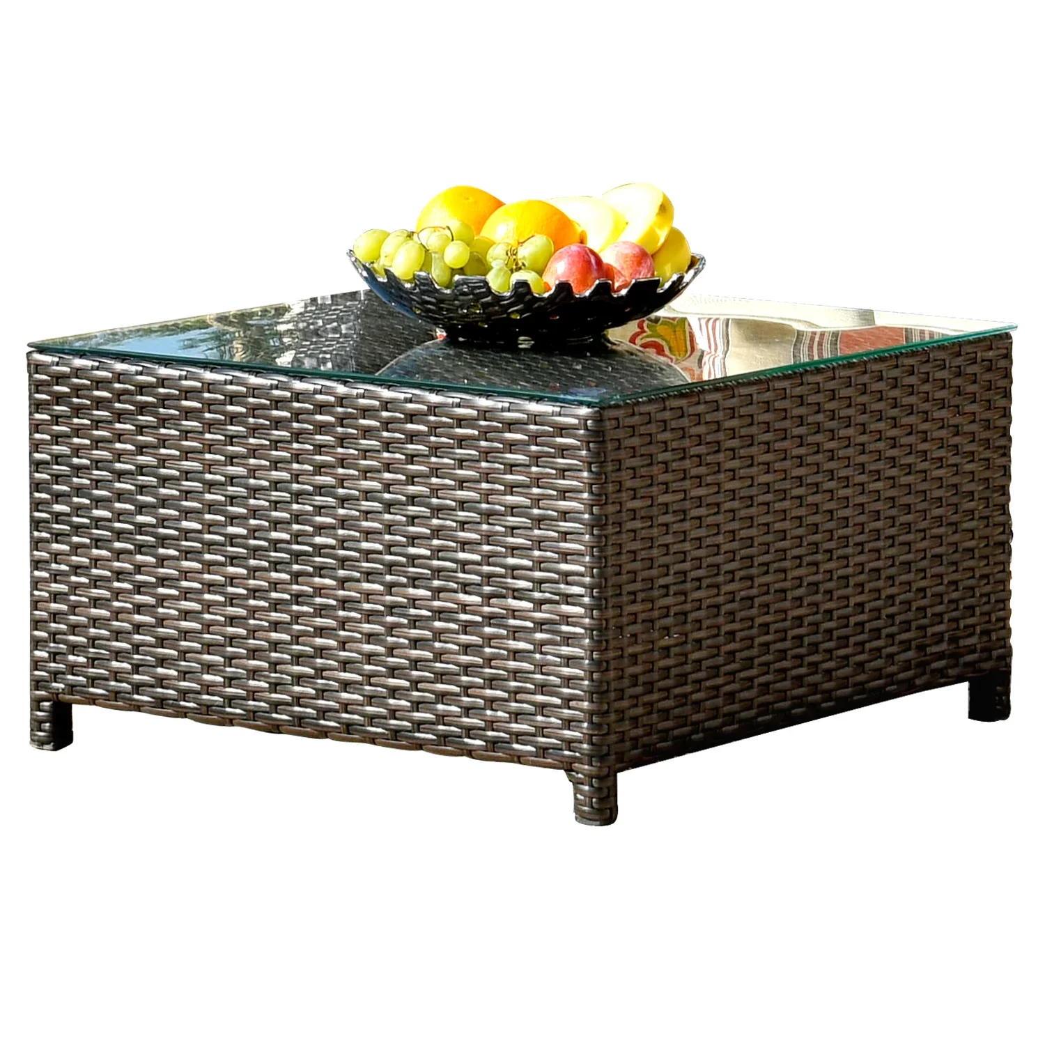 Enorson Outdoor Garden Balcony Sofa Set 2 Three Seater, 2 Single Seater With 2 Ottoman and 2 Center Table Set (Brown) - Image 4