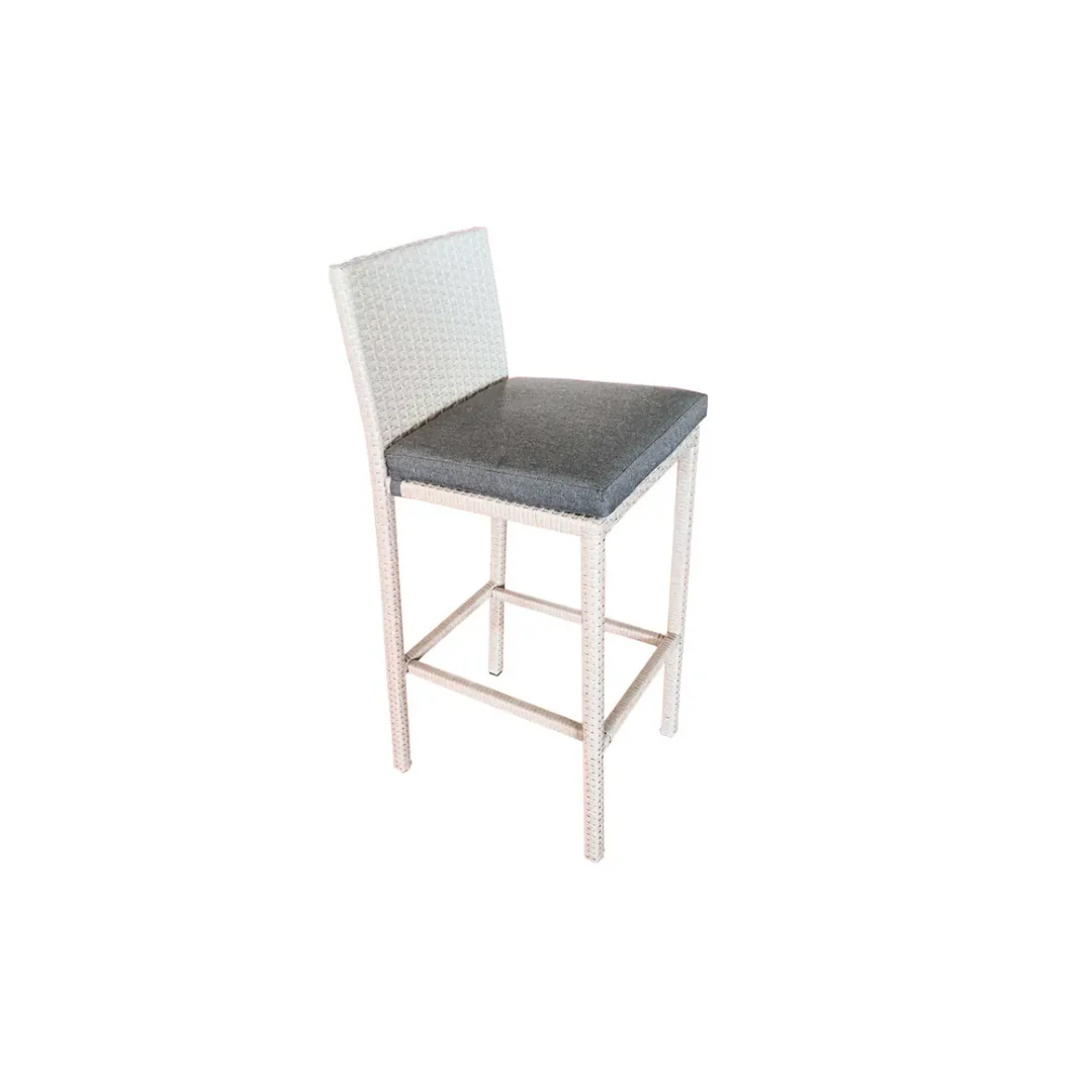 Epifanio Outdoor Patio Bar Set,  4 Chairs and 1 Table For Balcony (White) - Image 3