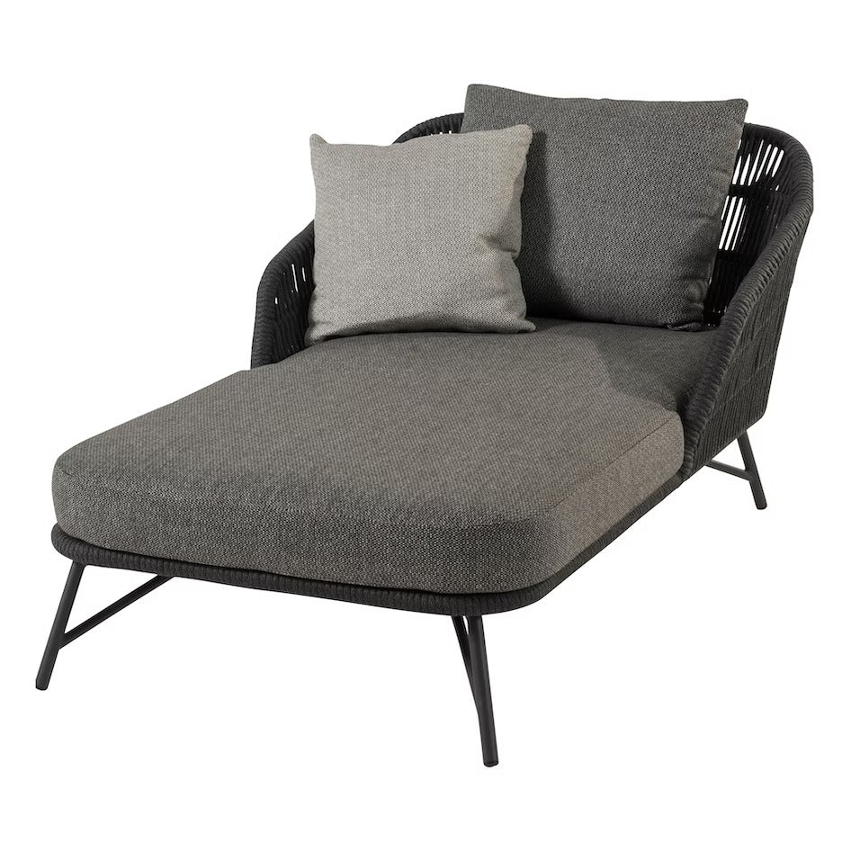 Evana Outdoor Swimming Poolside Lounger With  1 Side Table (Grey) Braided & Rope - Image 6