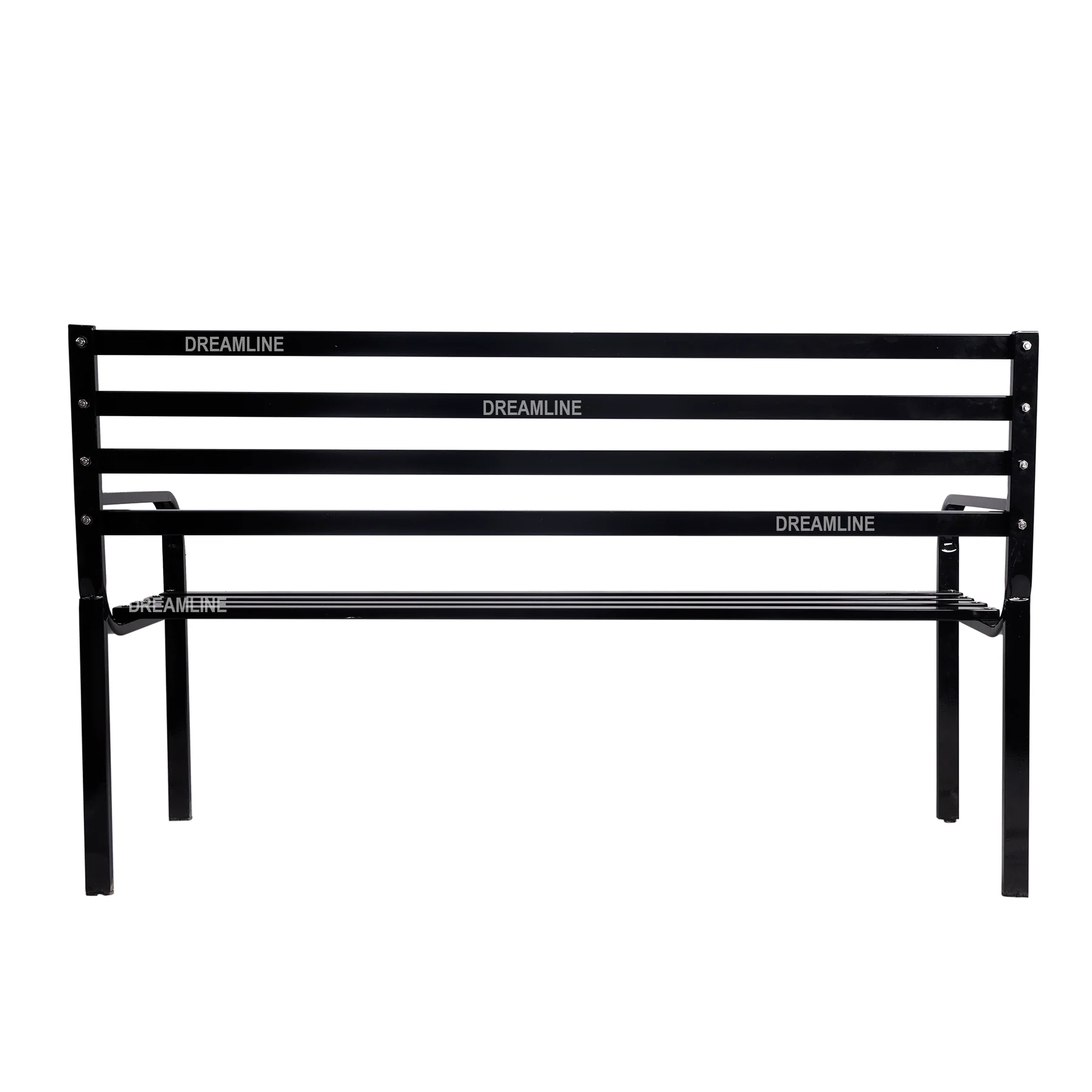 Faam Metal 3 Seater Garden Bench for Outdoor Park - (Black) - Image 3