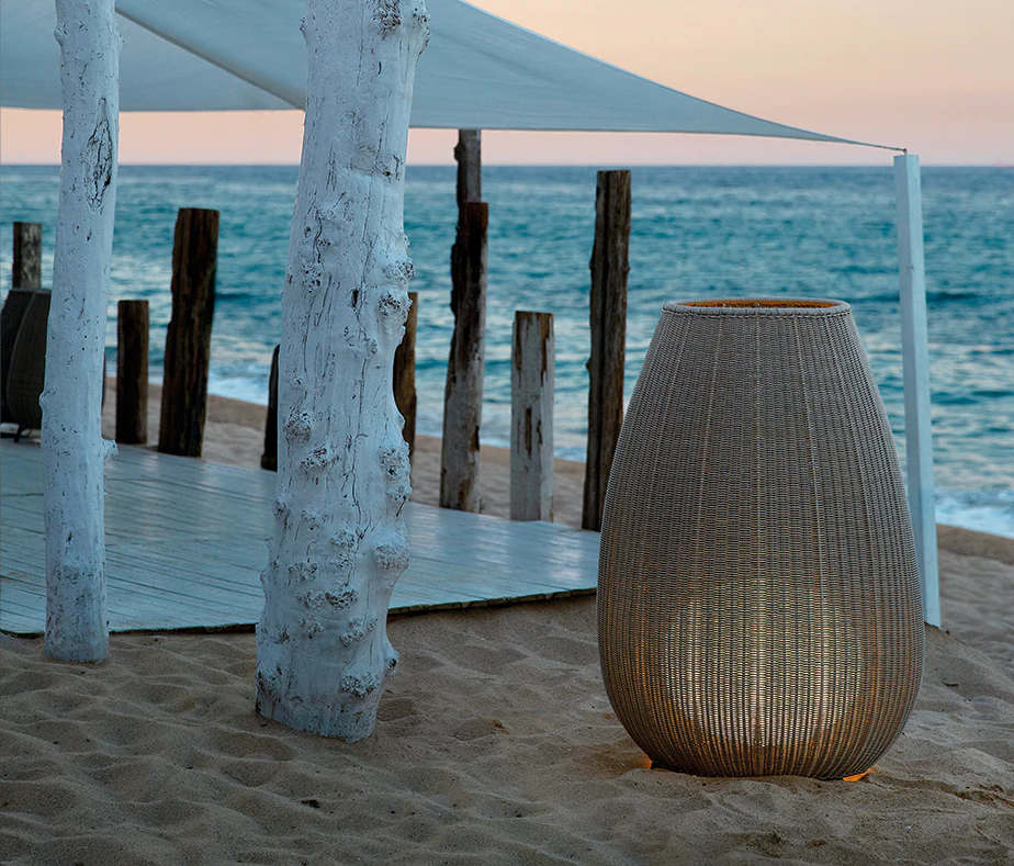 Fabel Outdoor Wicker Floor Lamp - Image 3