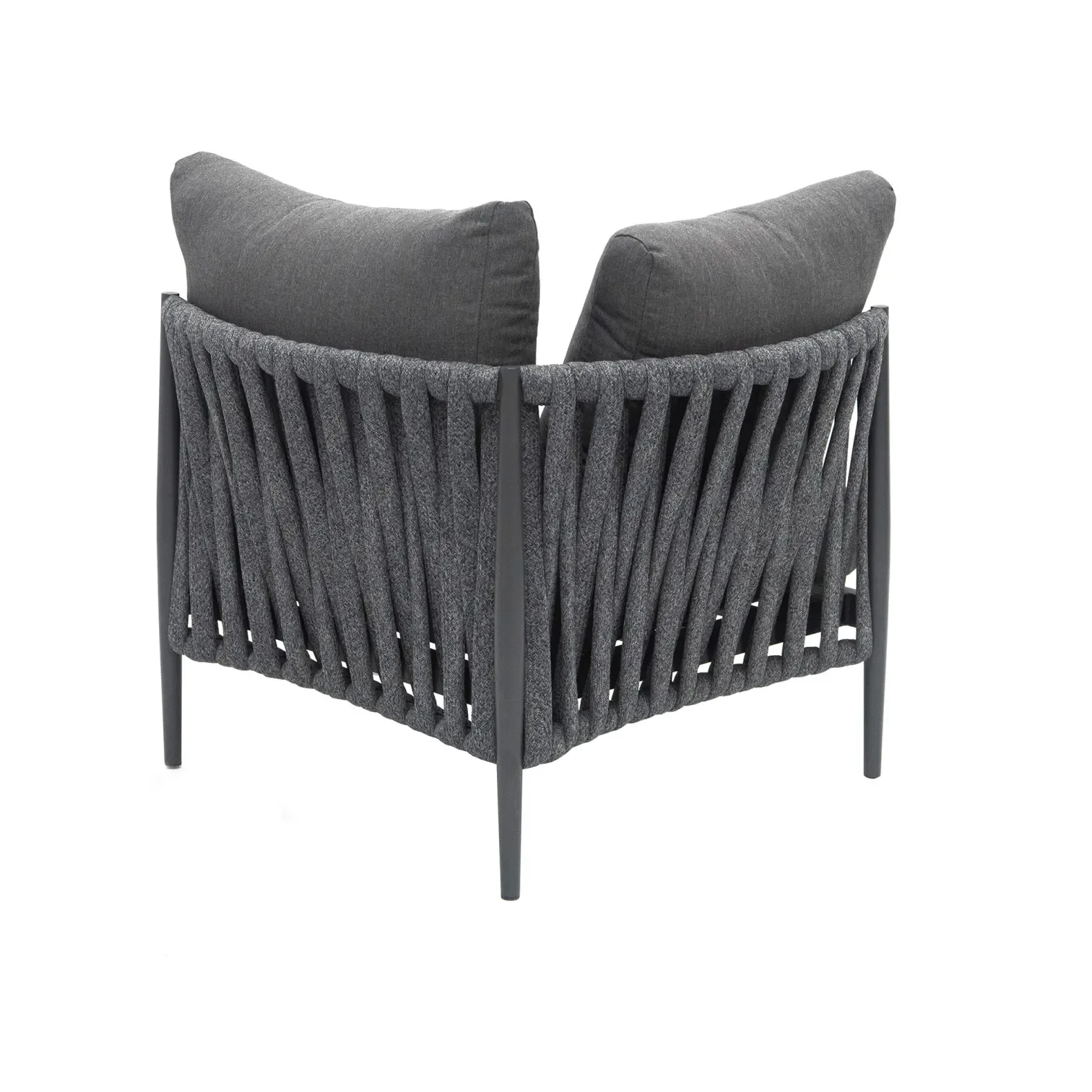 Fabian Outdoor Garden Balcony Sofa Set 5 Seater and 1 Center Table Set, Braid & Rope (Dark Grey) - Image 6