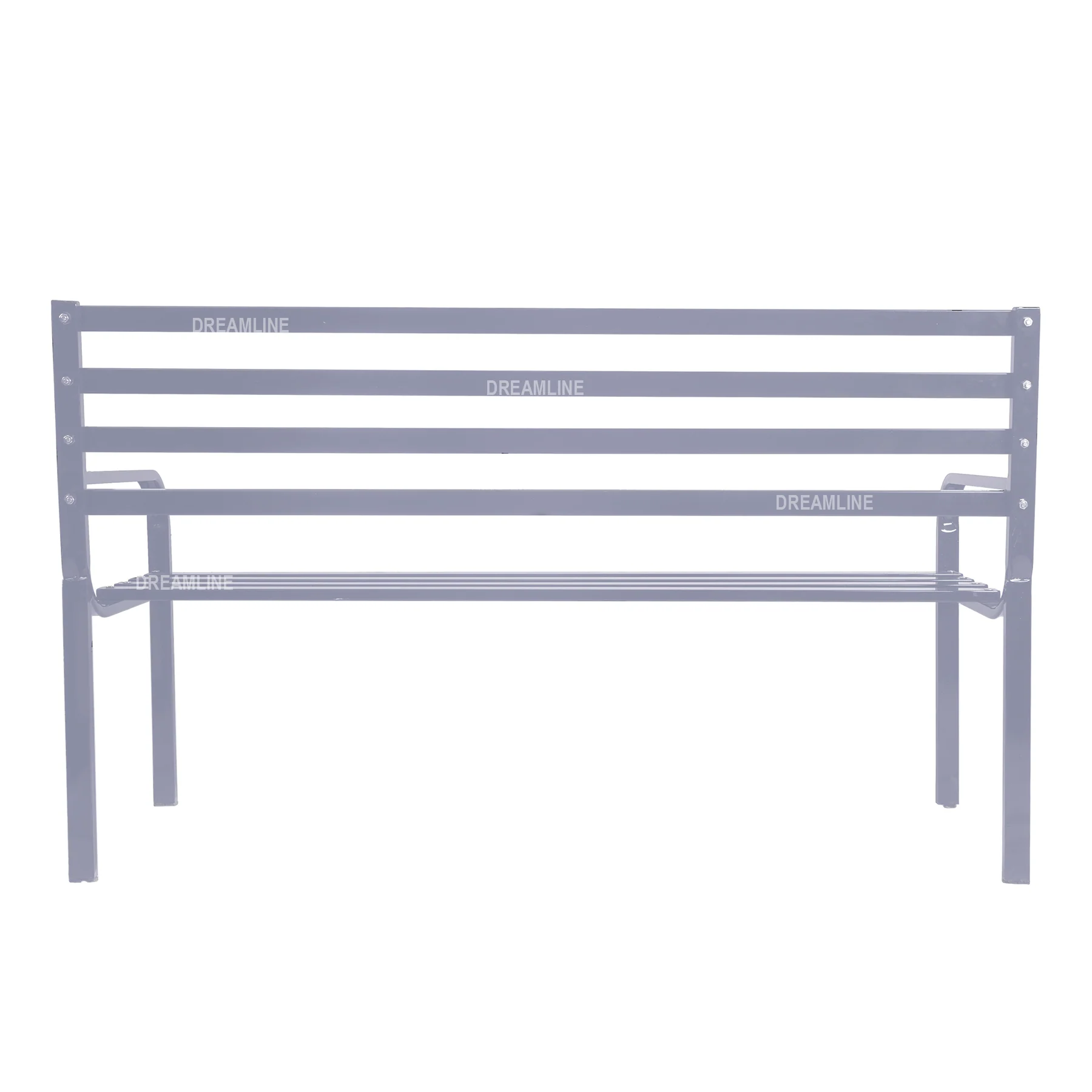 Faith Metal 3 Seater Garden Bench for Outdoor Park - (Grey) - Image 3