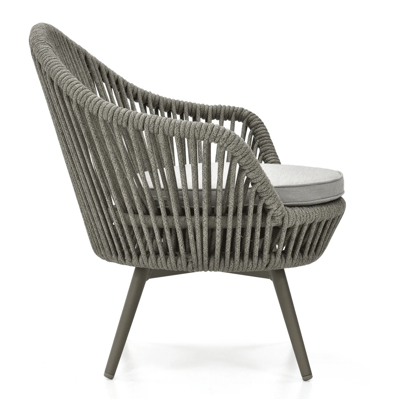Faux Outdoor Patio Seating Set 2 Chairs and 1 Table Setc(Grey) Braided & Rope - Image 6