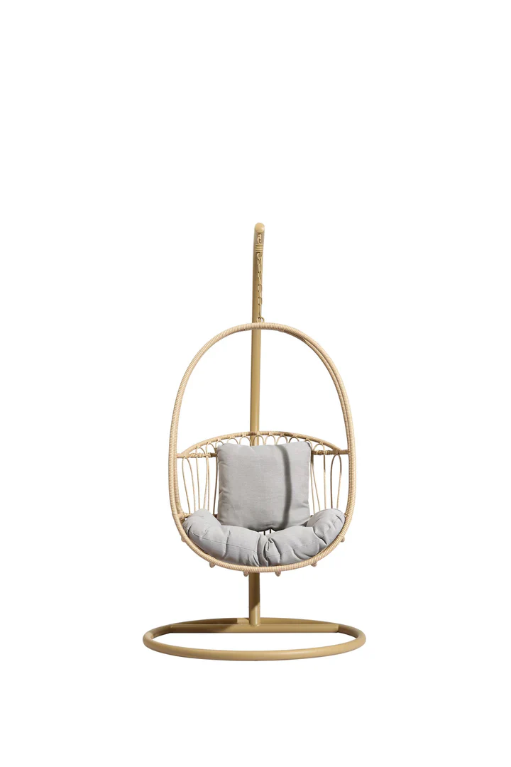 Felice Single Seater Hanging Swing With Stand For Balcony , Garden (Honey) - Image 2