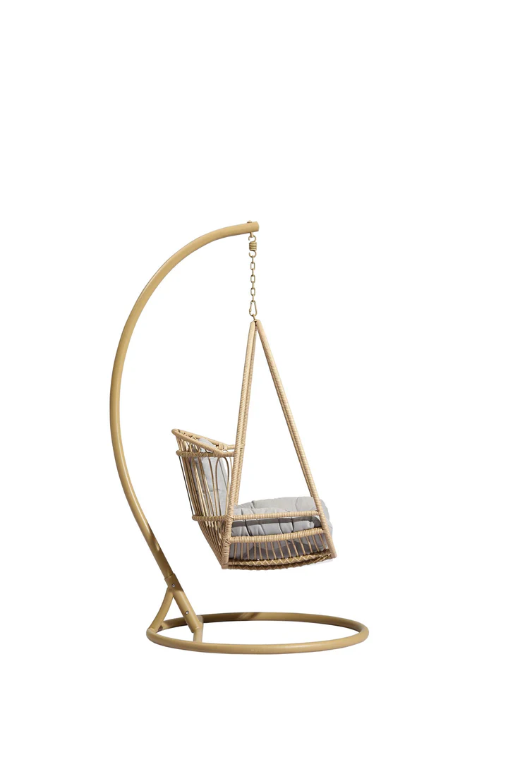 Felice Single Seater Hanging Swing With Stand For Balcony , Garden (Honey) - Image 4