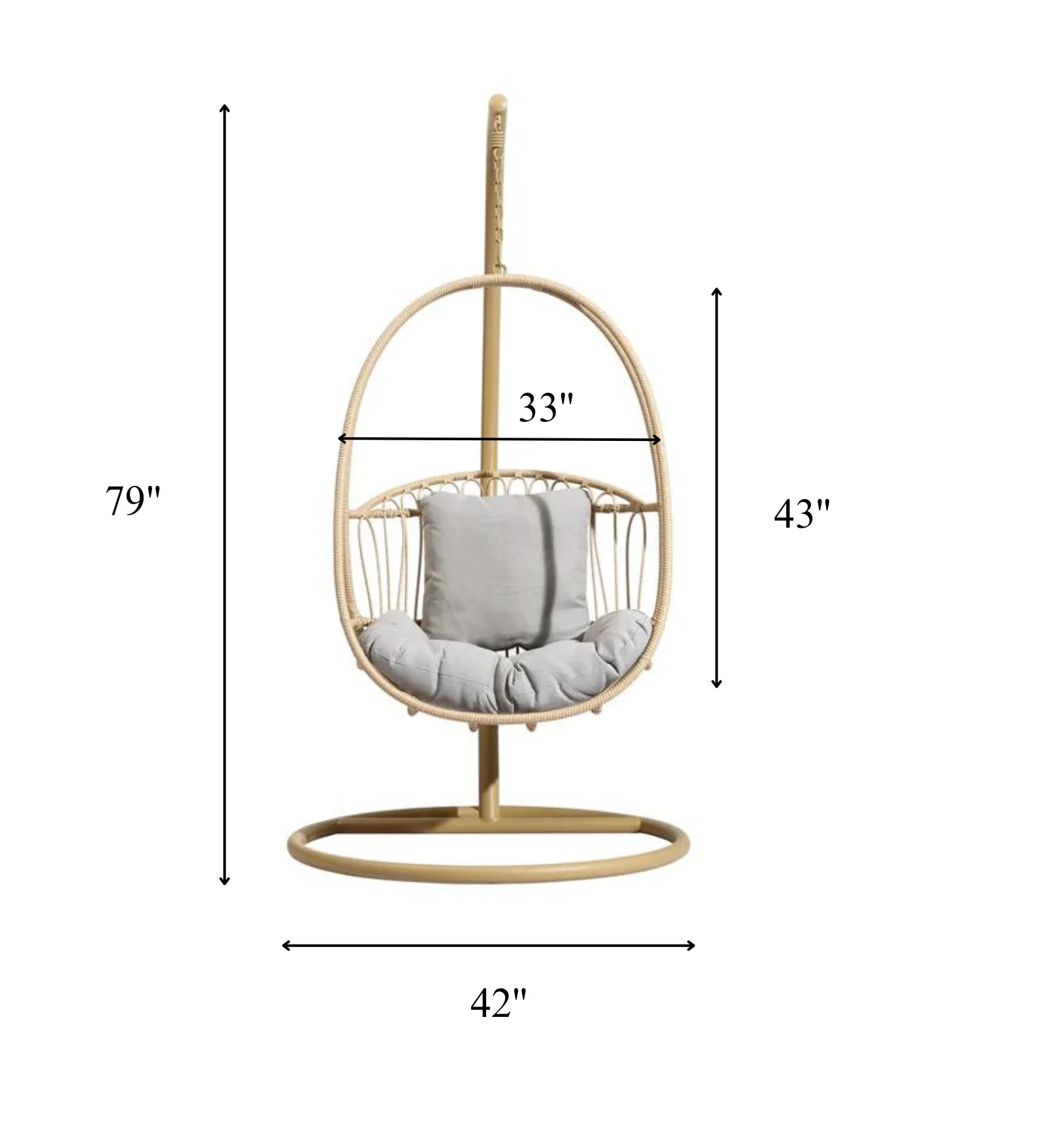 Felice Single Seater Hanging Swing With Stand For Balcony , Garden (Honey) - Image 5