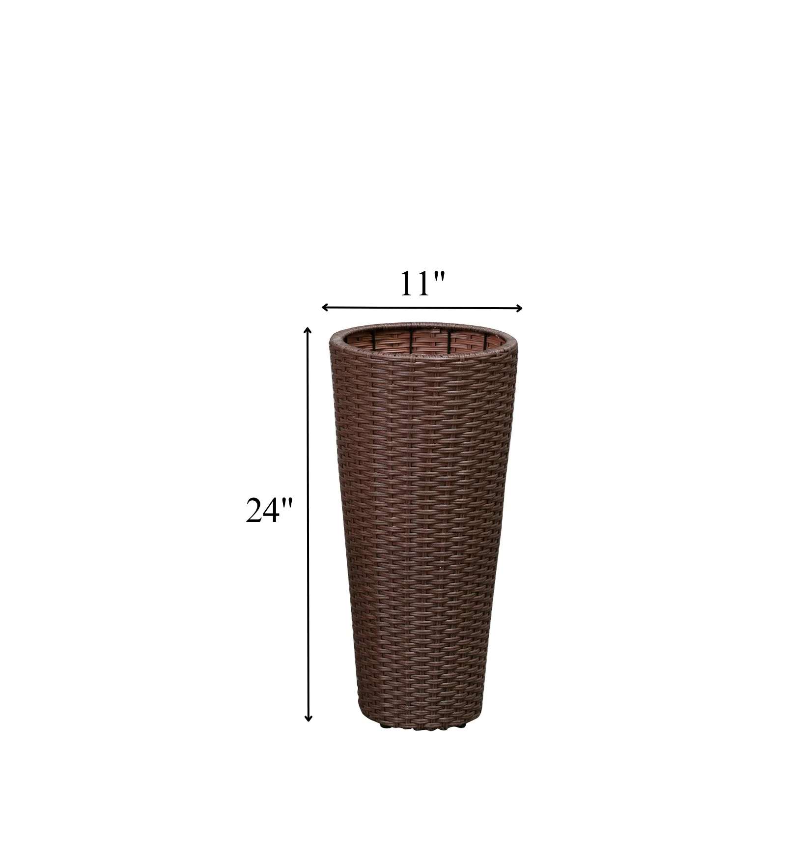 Fifi Outdoor Wicker Planters For Garden, Balcony (Brown) Set of 2 - Image 4