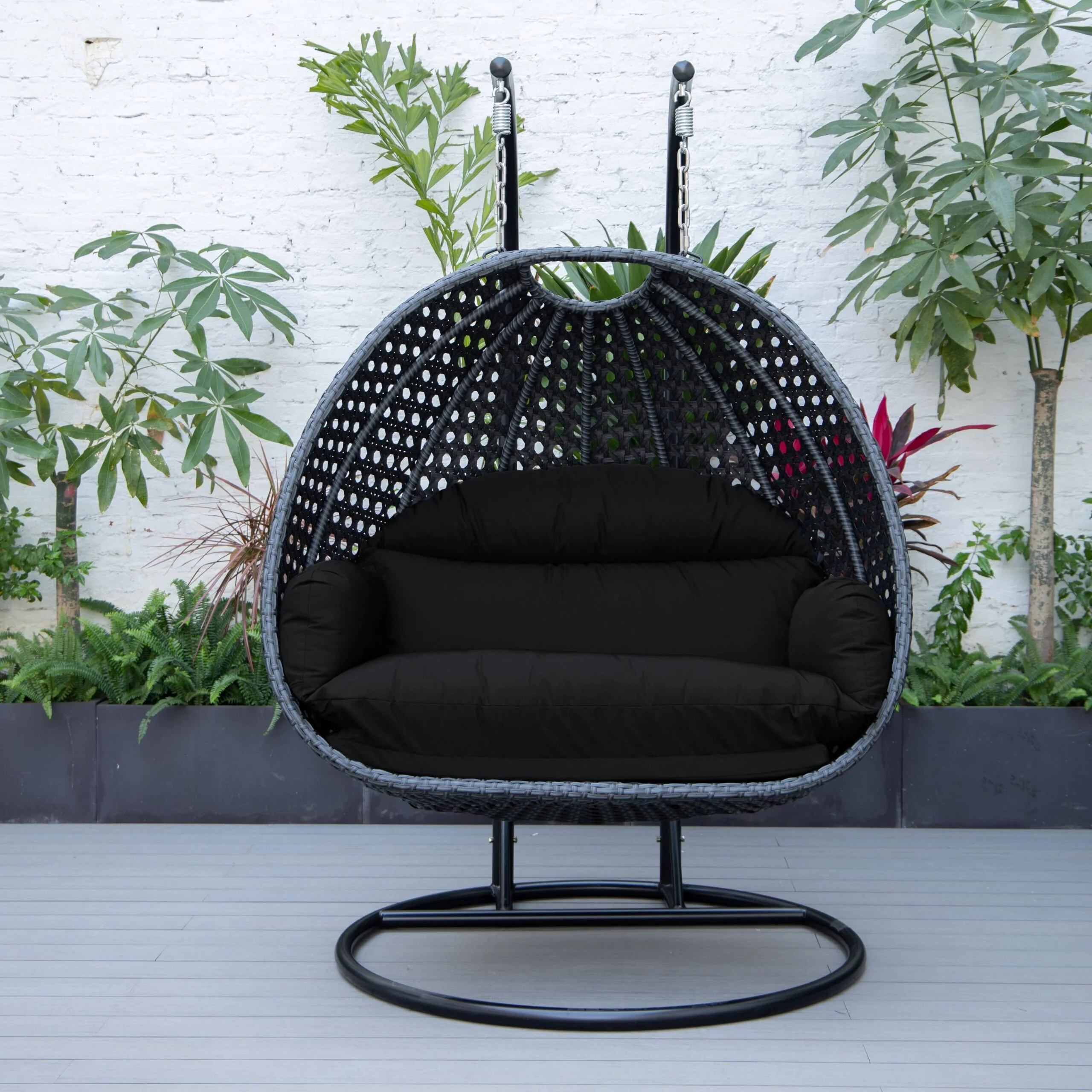 Fino Double Seater Hanging Swing With Stand For Balcony , Garden Swing (Dark Grey) - Image 11