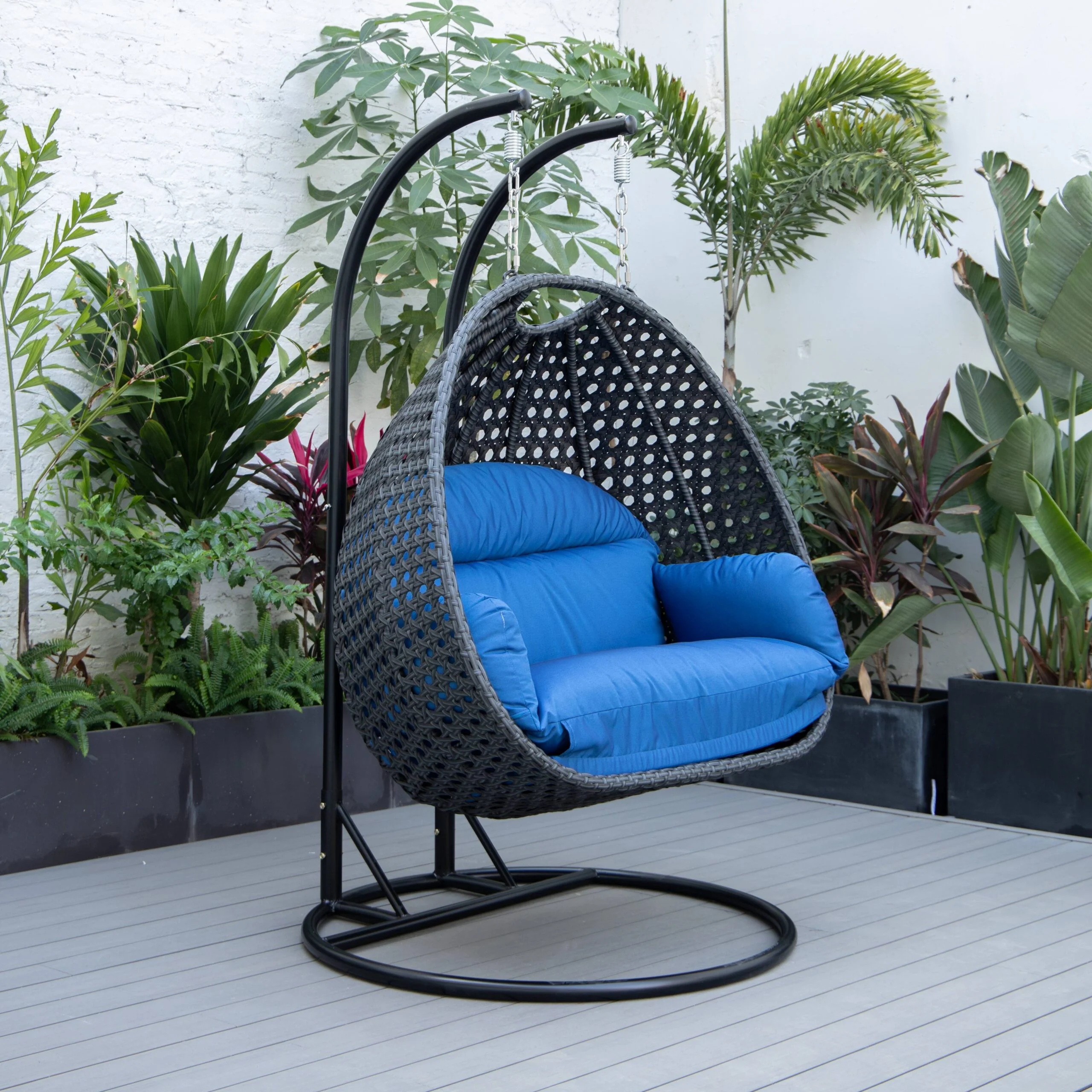 Fino Double Seater Hanging Swing With Stand For Balcony , Garden Swing (Dark Grey) - Image 20
