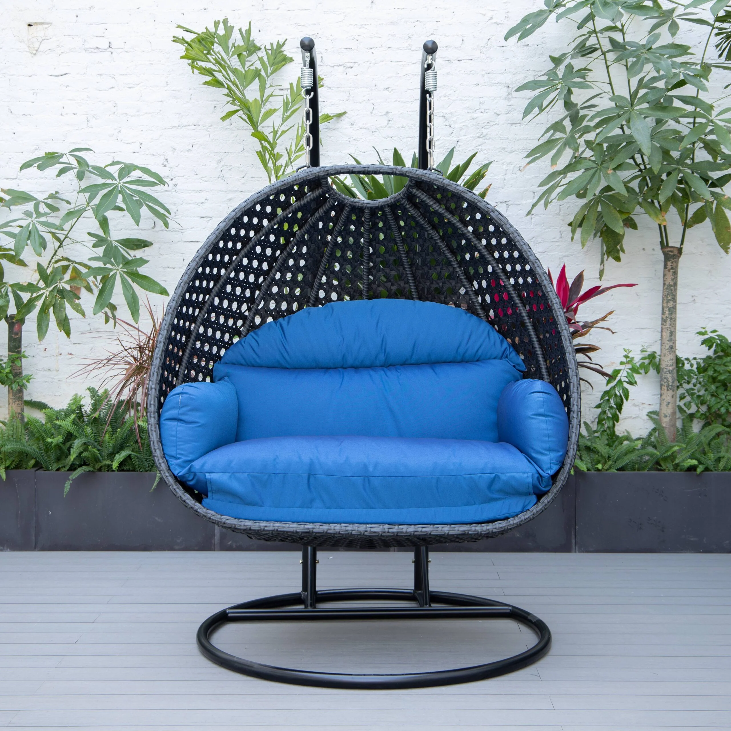 Fino Double Seater Hanging Swing With Stand For Balcony , Garden Swing (Dark Grey) - Image 21
