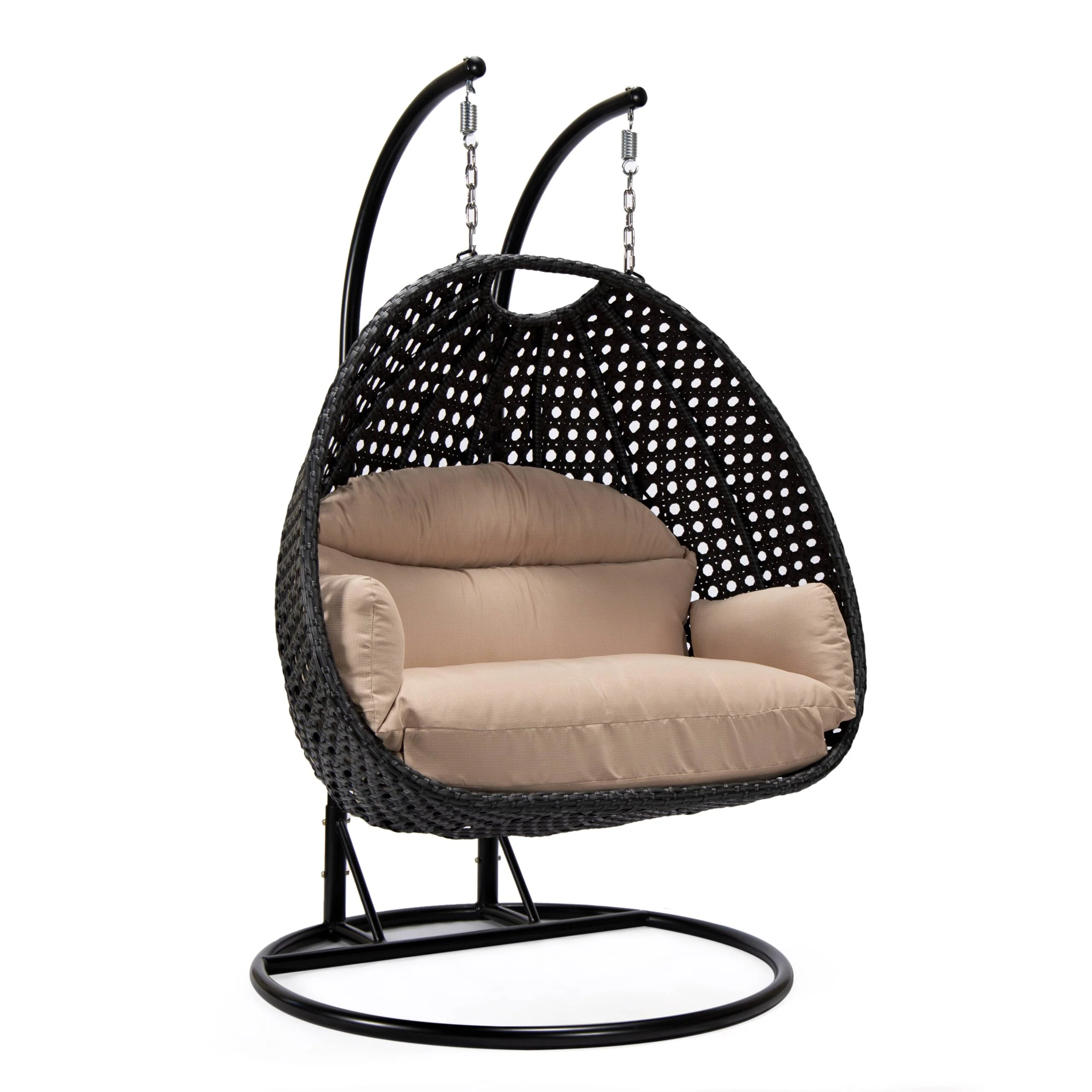 Fino Double Seater Hanging Swing With Stand For Balcony , Garden Swing (Dark Grey) - Image 3