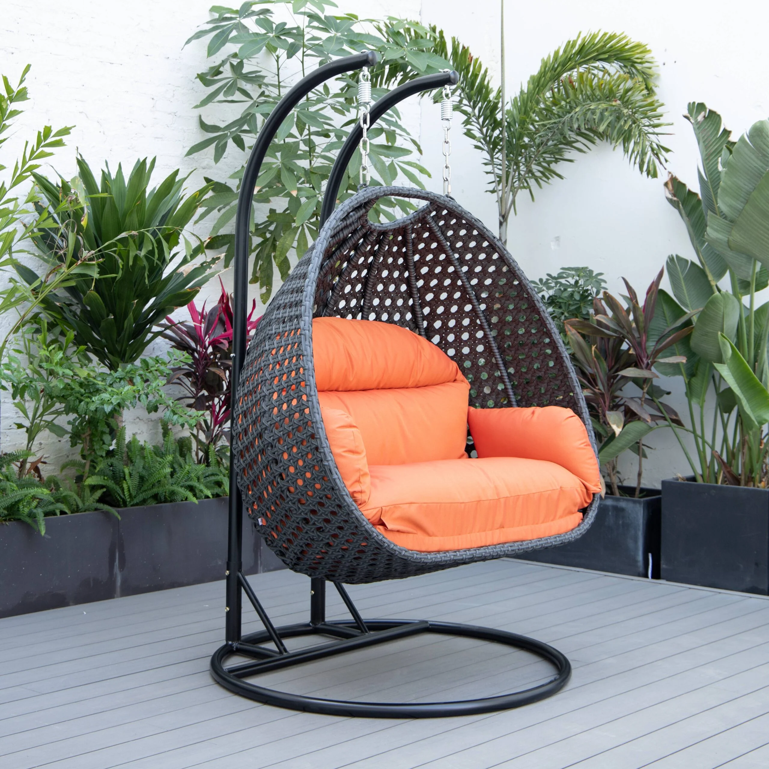 Fino Double Seater Hanging Swing With Stand For Balcony , Garden Swing (Dark Grey) - Image 99