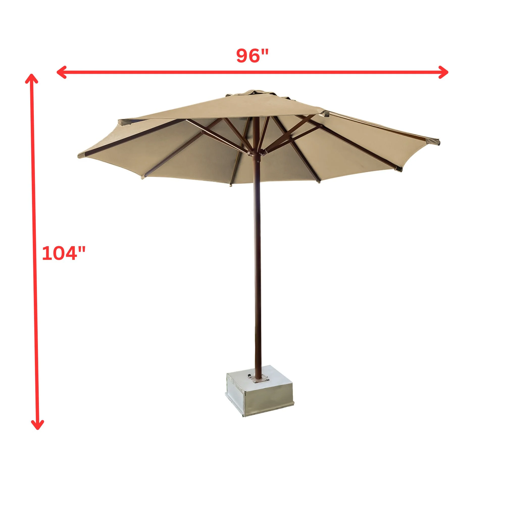 Fiore Luxury Centre Pole Garden Umbrella With Stand - Image 3