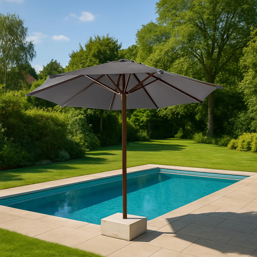 Fiore Luxury Centre Pole Garden Umbrella With Stand - Image 4