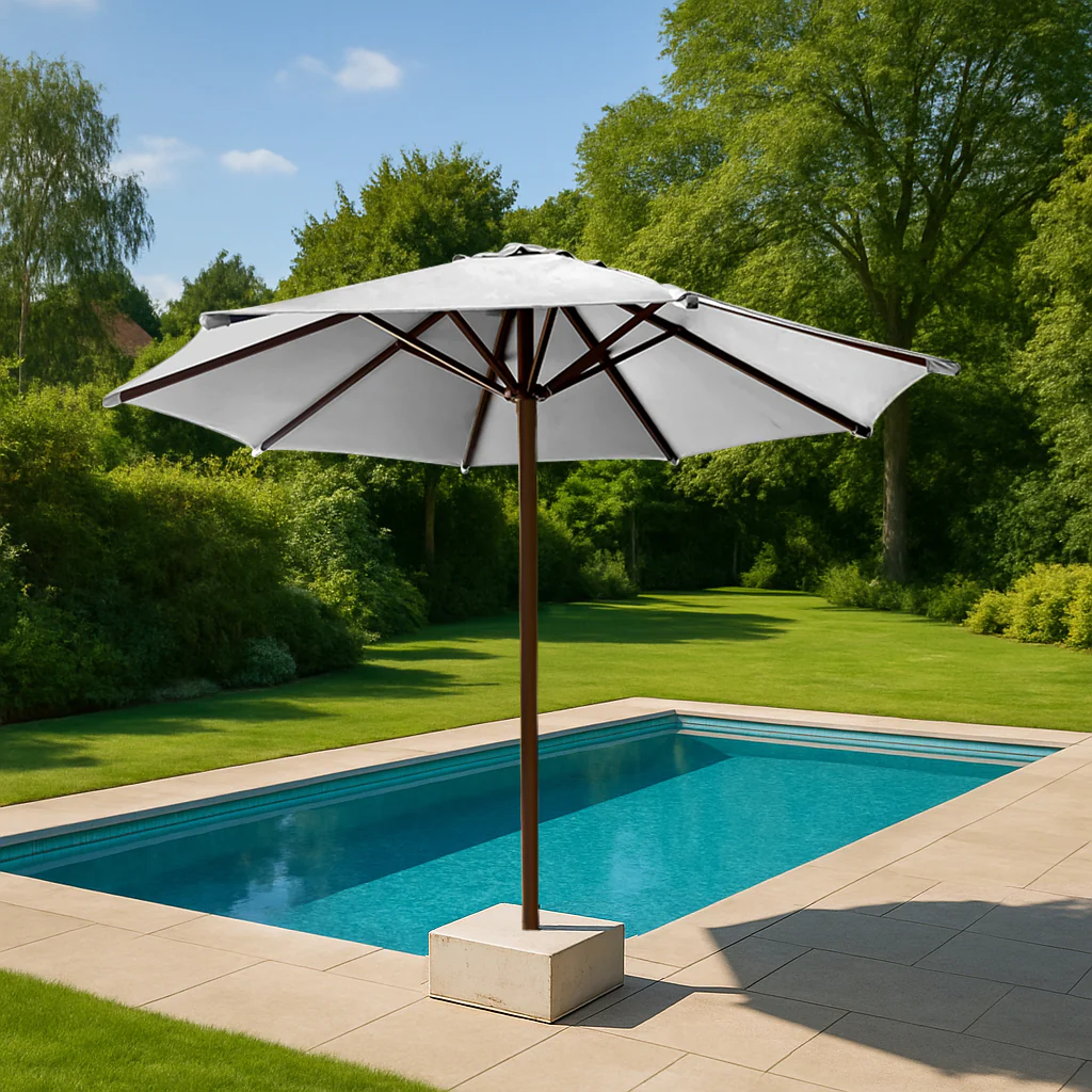 Fiore Luxury Centre Pole Garden Umbrella With Stand - Image 9