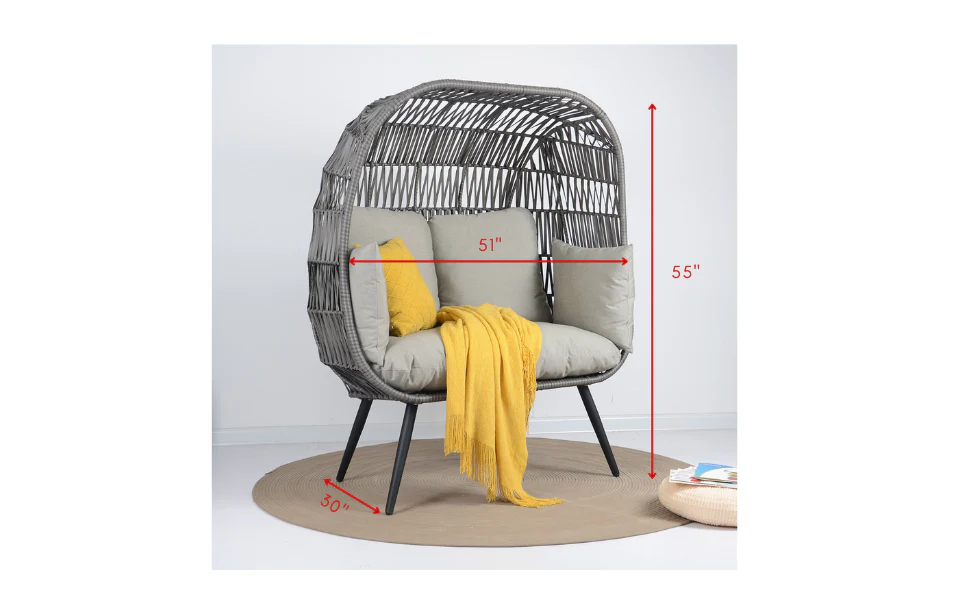 Fraga Double Seater Swing Basket For Balcony & Garden (Grey) - Image 4