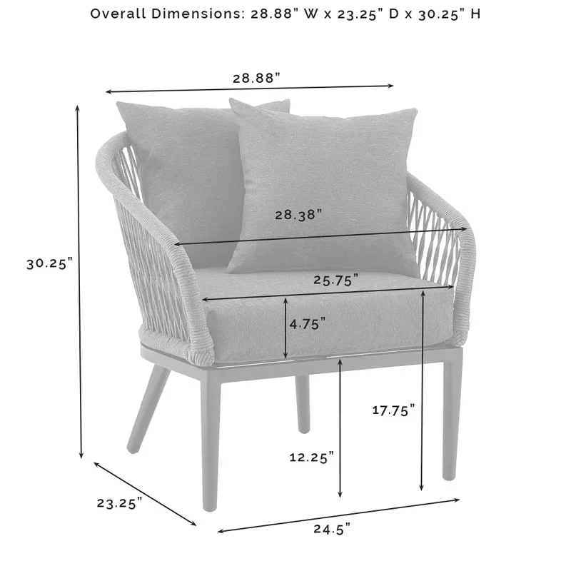 Gino Outdoor Sofa Set 2 Seater, 2 Single seater and 1 Center Table (Dark Grey) Braided & Rope - Image 10