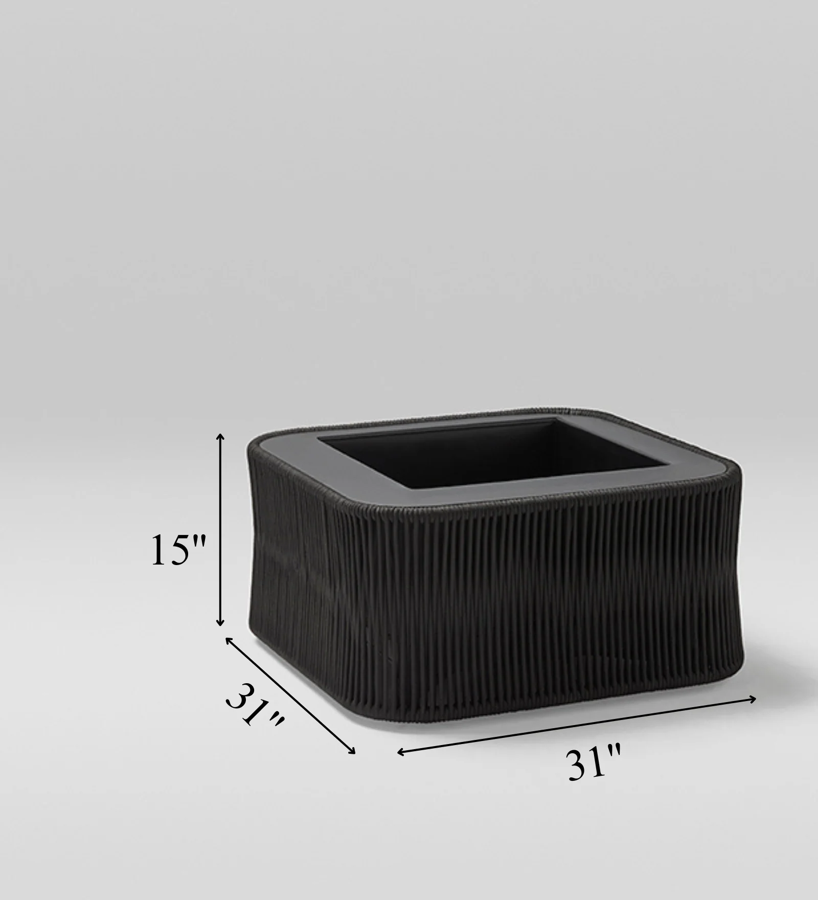 Gosse Outdoor Planter For Garden, Balcony (Black) Braided & Rope - Image 2