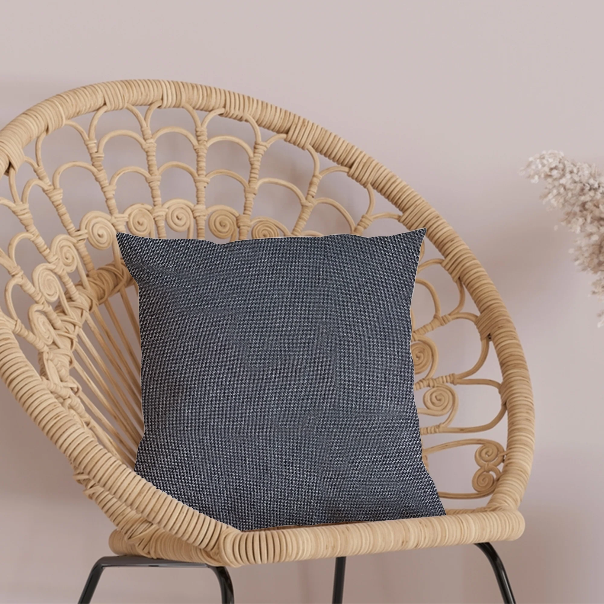 Grey Outdoor Fabric Pillow Plain Shade 06
