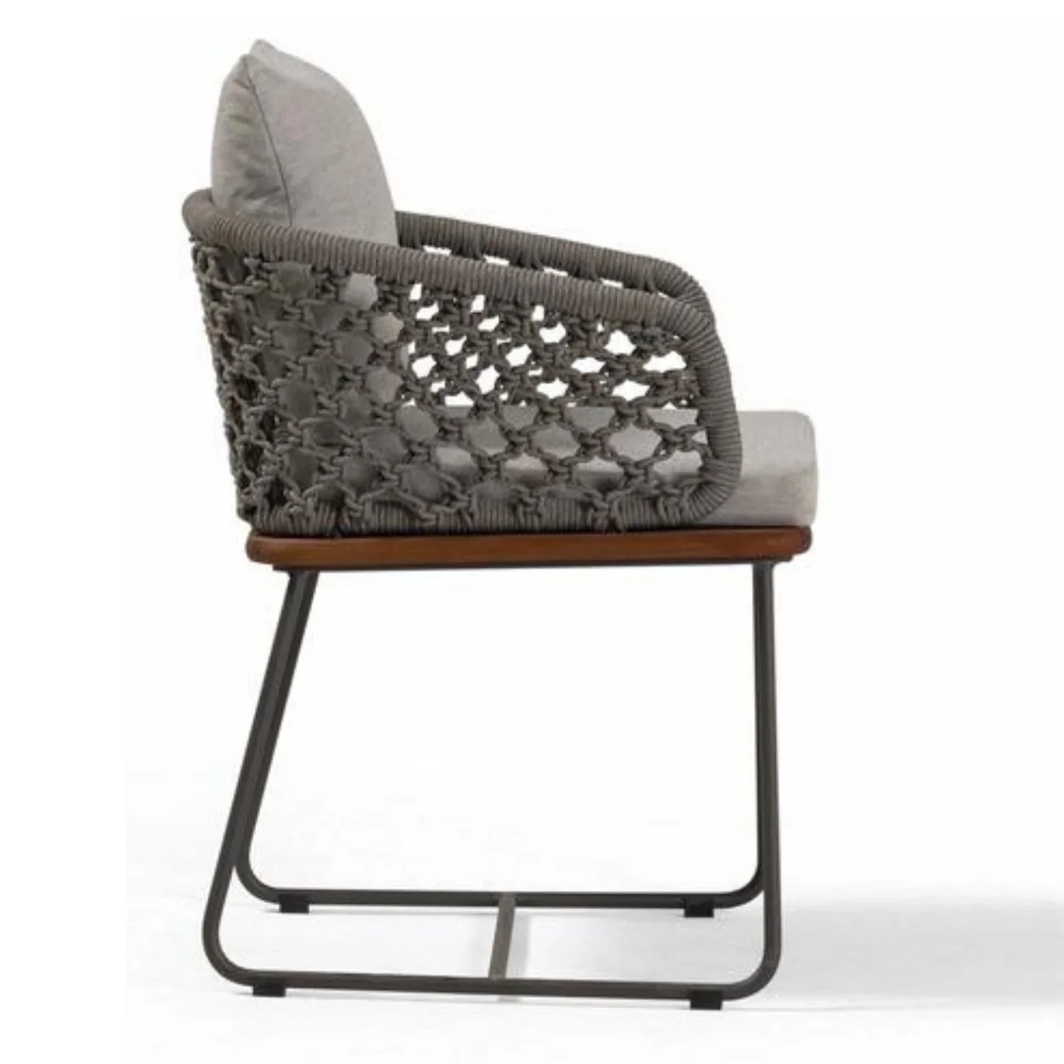 Grillo Outdoor Patio Seating Set 2 Chairs Set Braid & Rope(Grey) - Image 7
