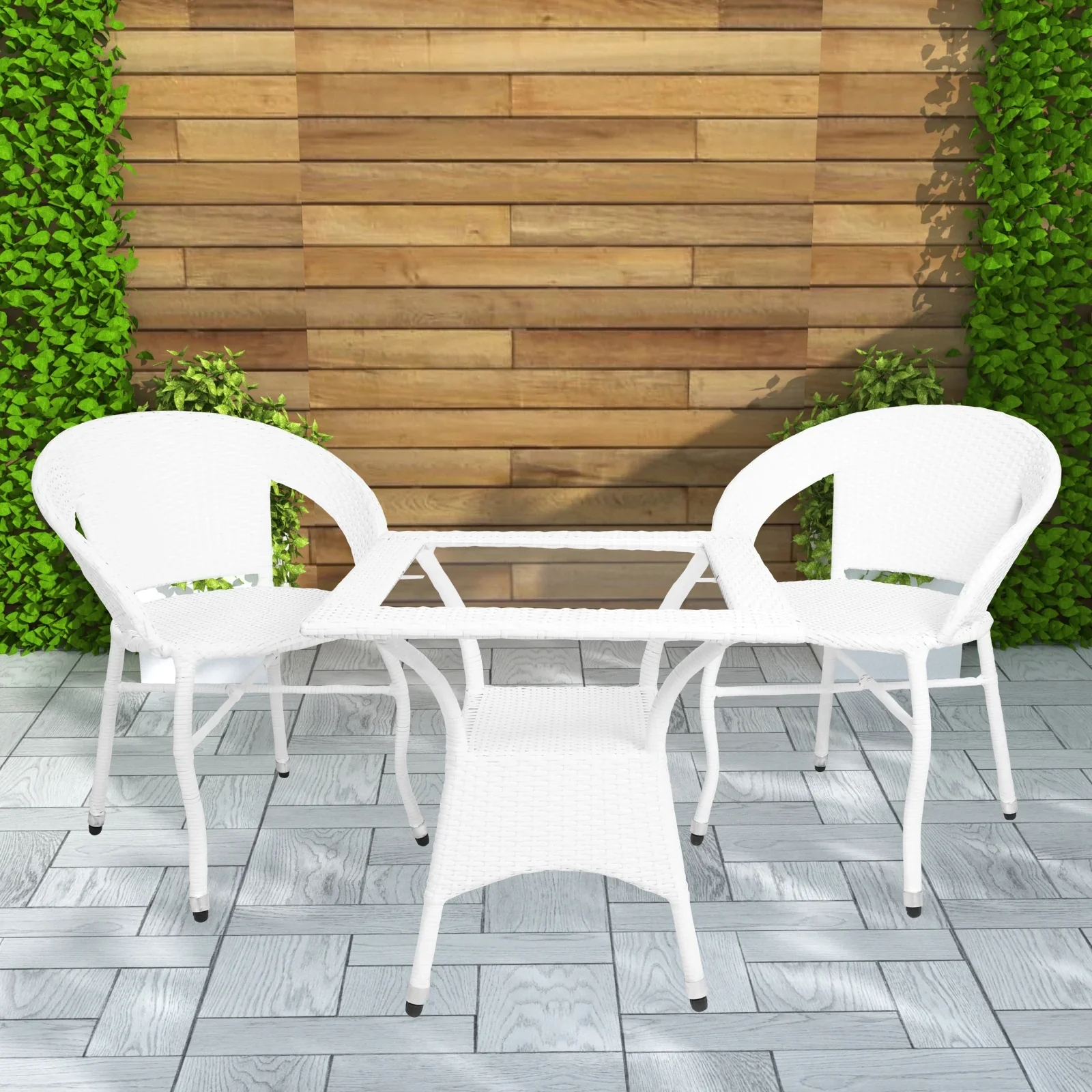 Hapit Outdoor Patio Seating Set 2 Chairs and 1 Table Set - Image 13