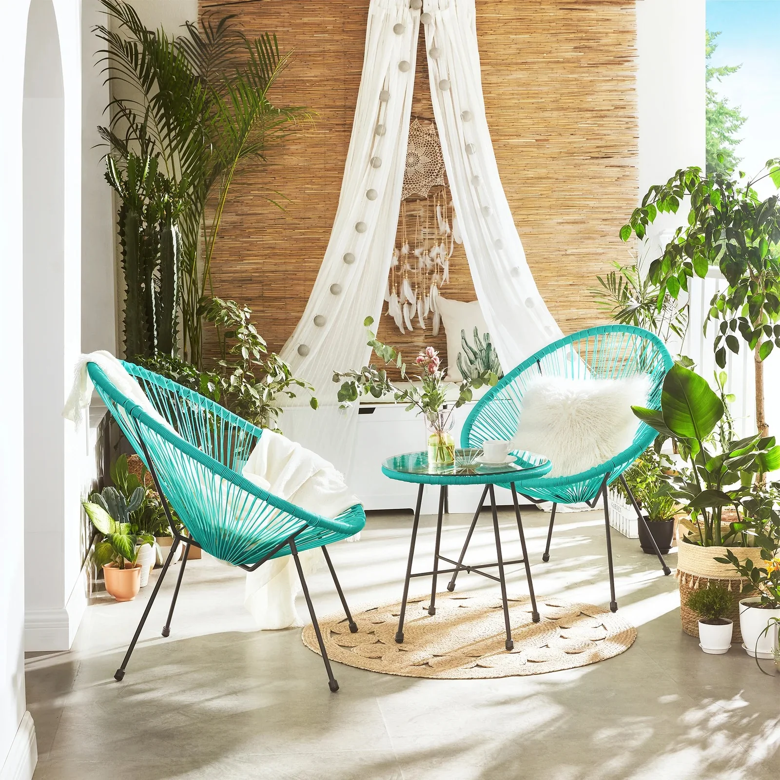 Harvest Outdoor Patio Seating Set 2 Chairs and 1 Table Set - Image 2