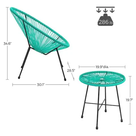 Harvest Outdoor Patio Seating Set 2 Chairs and 1 Table Set - Image 7