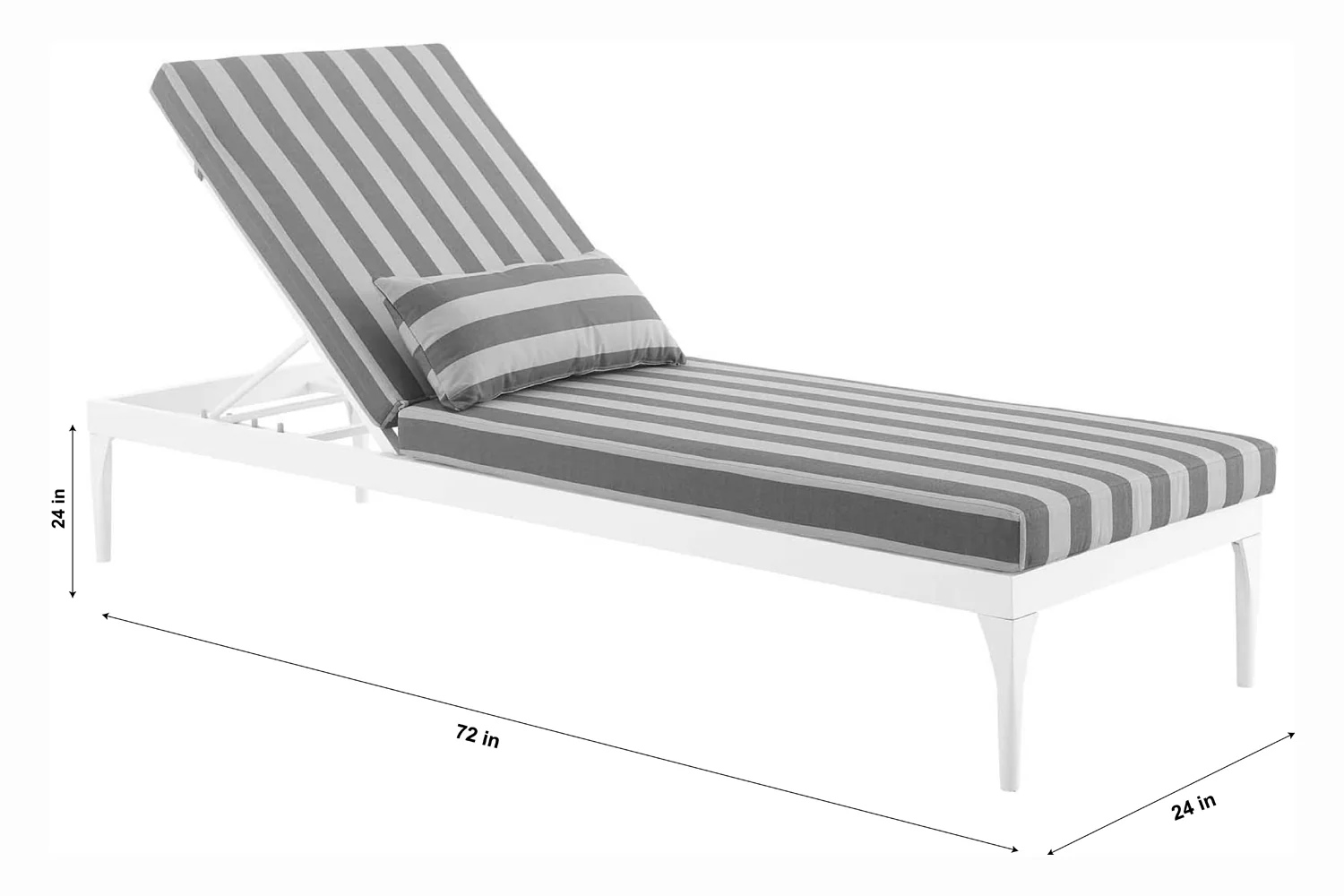 Hattie Outdoor Swimming Poolside Lounger (White + Grey ) Set of 2 - Image 5