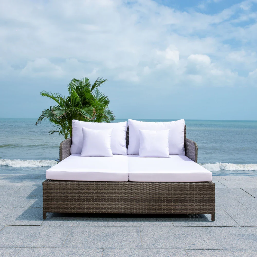 Heper Outdoor Poolside Sunbed With Cushion Daybed - Image 14