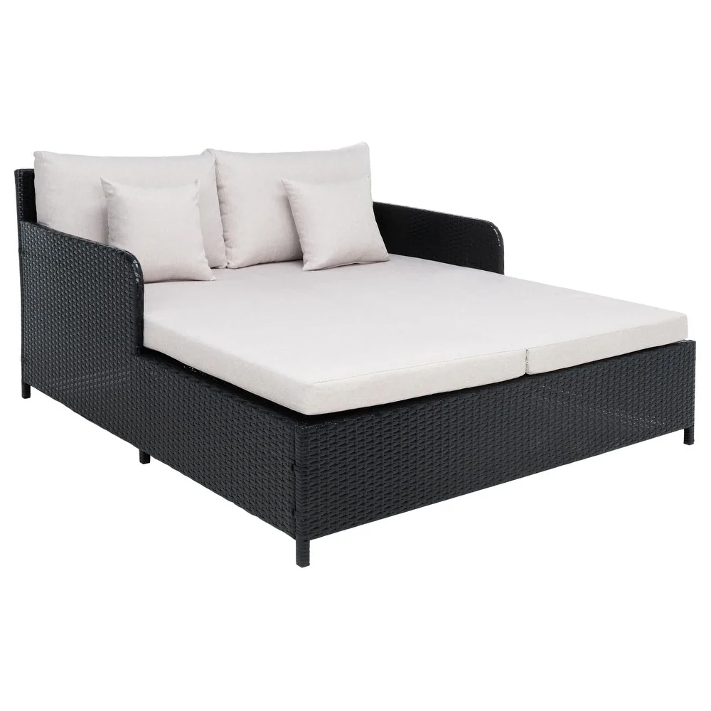 Heper Outdoor Poolside Sunbed With Cushion Daybed - Image 3