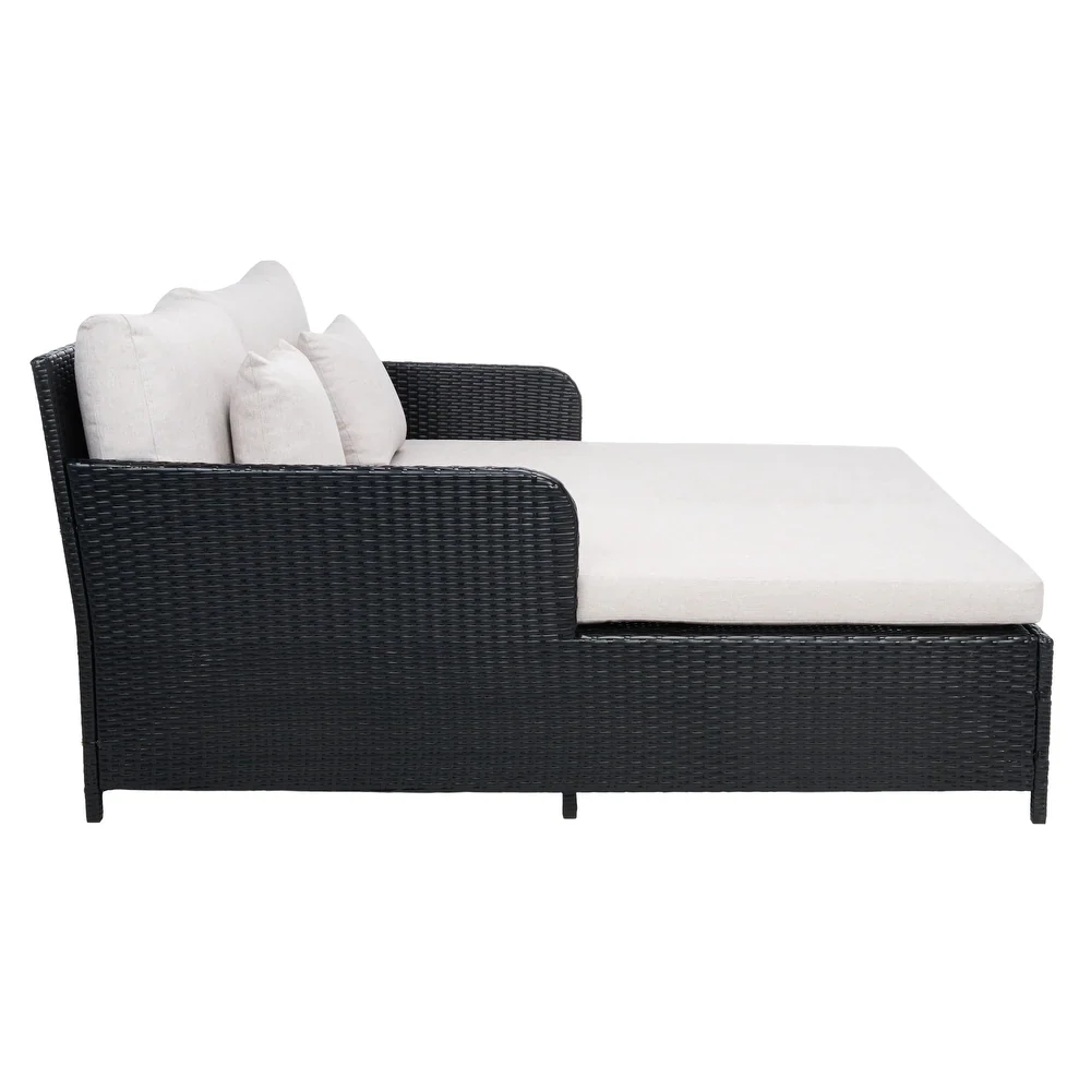Heper Outdoor Poolside Sunbed With Cushion Daybed - Image 4