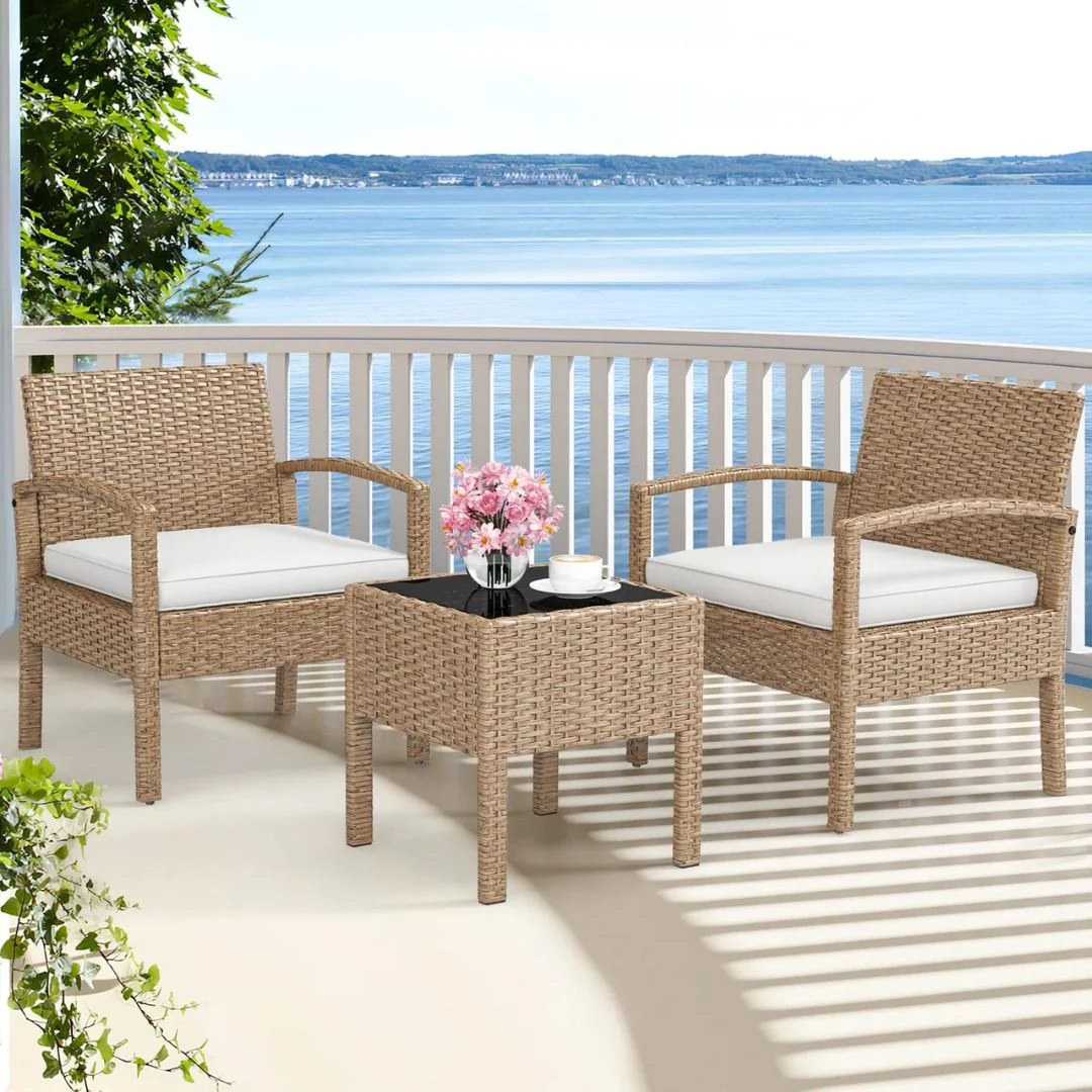 Ignacio Outdoor Patio Seating Set 2 Chairs and 1 Table Set - Image 5